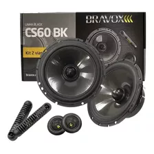 Kit Duas Vias 6' Bravox 190w Rms Cs60bk Crossover E Tweeter