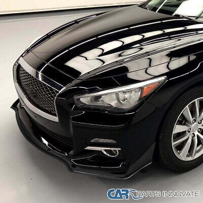 Fits 14-17 Infiniti Q50 Glossy Black Front Bumper Lip Sp Ttx Foto 8