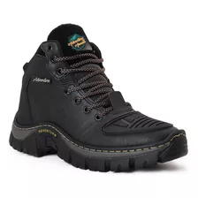 Bota Masculino Adventure Motoqueiro Couro Sola Costurad Leve