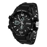 Reloj Hombre Skmei 0990 Sumergible Digital Alarma Cronometro Color De La Malla Negro Color Del Fondo Negro