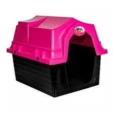 Casa Para Cachorro E Gato Pet Plástico Reforçado 00 Cor Rosa Jel Plast