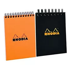 Cuaderno Espiral, Block N Rhodia Wirebound Pad 4x6, Negro Y 