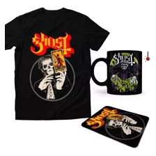 Combo Playera Ghost Tarot Papa Emeritus Mágica Y Mouse Pad