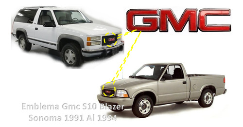 Emblema Gmc S10 Blazer Sonoma 1991 Al 1994 Foto 2