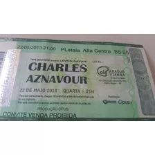 Charles Aznavour - Raro Ingresso Antigo Show Poa 22/05/2013