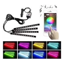 Tira Luces Interior Carro Led Rgb Audiorítmica App Bluetooth