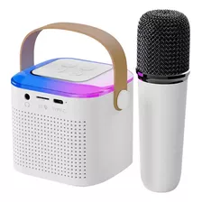  Parlante Microfono Bluetooth Inalambrico Karaoke Luces Led 