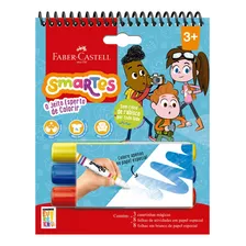 Livro De Colorir Smartes Faber Castell Esquadrão Eureka C/3 Canetinhas Magicas Que Colorem Apenas No Papel Especial
