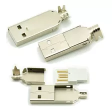 Conector Ficha Usb 2.0 A Macho A Cable Metal