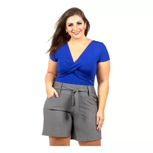 Shortinho Plus Size Com Cinto G1 G2 G3 G4 Até 52