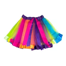 Tutu De Colores Bailarina Falda Niña Disfraz Fantasia