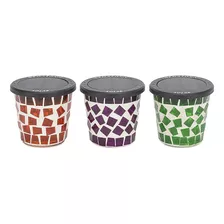 Gama Sonic Mosaic Tea Candle Set, Luz Led Parpadeante Solar,