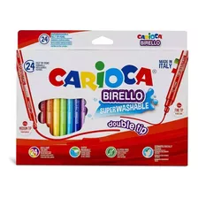 Marcadores Carioca Birello Doble Punta 24 Colores Medio Fino