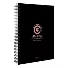 Agenda Planner 2024 Personalizada Profissões Preto Rose Gold