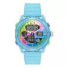 Reloj Hombre Armani Exchange Ax2964 D-bolt Color De La Correa Azul Color Del Bisel Azul Color Del Fondo Negro