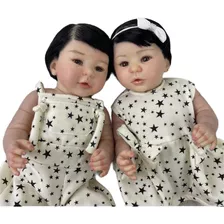 Bebe Reborn Boneca Gemeos Realista Toma Banho Casal