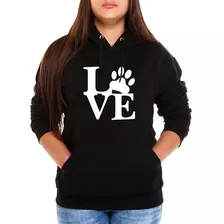 Blusa Moleton Love Dog Cores Diversas Moleton Top