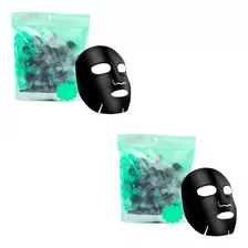 100 Máscaras Desidratadas Preta Facial De Carbono E Bambu