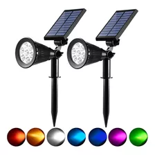 Foco Solar Para Exteriores, 7 Luces Led Que Can De Colo...