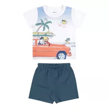 Conjunto Baby Menino Camiseta Bermuda Infantil Elian
