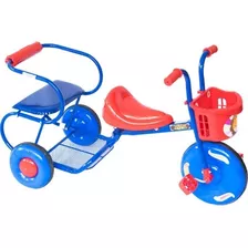 Triciclo Bambino Niñas Niños 2 Puestos Metálico Azul