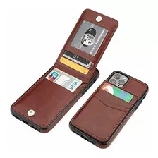 Funda Para iPhone 11 Pro Con Monedero Y Tarjetero Marron