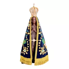 Imagem Nossa Senhora Aparecida 30cm Resina Manto Coroa Média