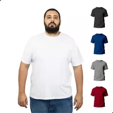 Kit 5 Camisetas Básica Masculina Plus Size Big Tecido Dry