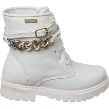 Coturno Bota Infantil Feminino Menina Cinto Corrente Casual