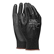 Par Guantes Negros Poliuretano Polvo Mecanico Seguridad Moto