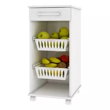 Mueble Cocina Microondas Multiuso 1 Cajón Blanco Frutero Ebz