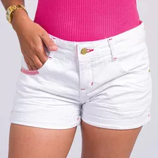 Shorts Feminino Sandrini Cintura Alta Várias Cores Barato