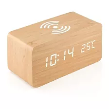 Reloj Despertador C/carga Qi Para Celular Auriculares