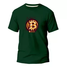 Camiseta Algodão Premium Estampa Digital Dinheiro Bitcon