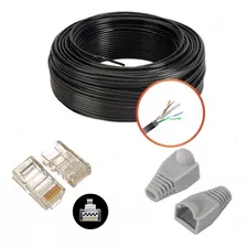 Pack 50 Mts Utp Cat 6 Exterior + 10 Rj-45 + 10 Capuchones