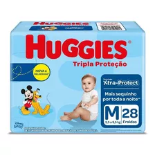 Fralda Huggies Tripla Proteção M - 28 Unidades Xtra-protect 