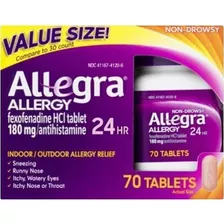 Tabletas De Alergia Para Adultos De 24 Horas Allegra 70 Unid