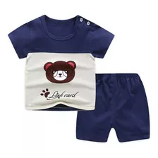 Conjuntos De Ropa Manga Corta Para Niños Y Niñas Algodon 2pk