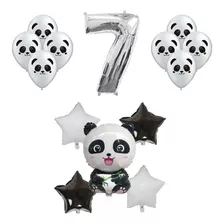 Pack Globos Panda Oso Panda Blanco Y Negro Número Grande Lee
