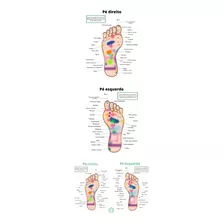 Mapa Grande Reflexologia Podal Áreas Correspondente Dos Pés Plastificado 42cm X 29,7cm