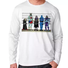 Camiseta Manga Longa Blusa Frio Vilões Preso Cadeia Cobra Jo