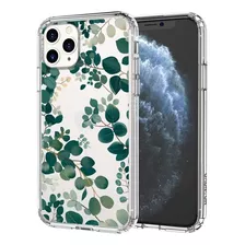 Funda Para iPhone 11 Pro - Transparente Con Flores Verdes