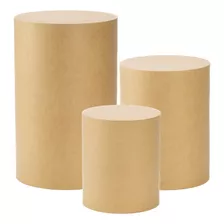 Trio Mesa Mesanino Cilindro Provençal Mdf Decoração Promoção