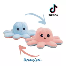 Polvo Bipolar Polvinho Do Humor De Pelúcia Reversível Tiktok Cor Rosê/azul