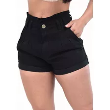 Shorts Preto Clochard Hot Pants Feminino