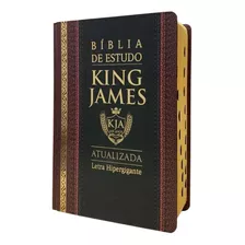 Bíblia De Estudo King James Atualizada Letra Hipergigante Capa Dura Semi Luxo Com Índice Lateral