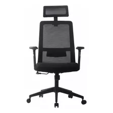 Silla De Oficina Oc-2215 Color Negro - Con Soporte Lumbar 