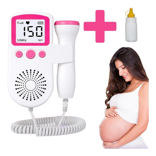 Monitor Doppler Fetal Coração Do Bebe Azul / Rosa + Gel 