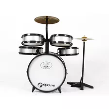 Bateria Musical Acústica Infantil Com Chimbal Rock Baby Cor Prata