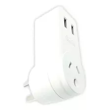 Prolongador Con Usb 1 Toma + 2 Usb Carga Rapida Tbcin Color Blanco